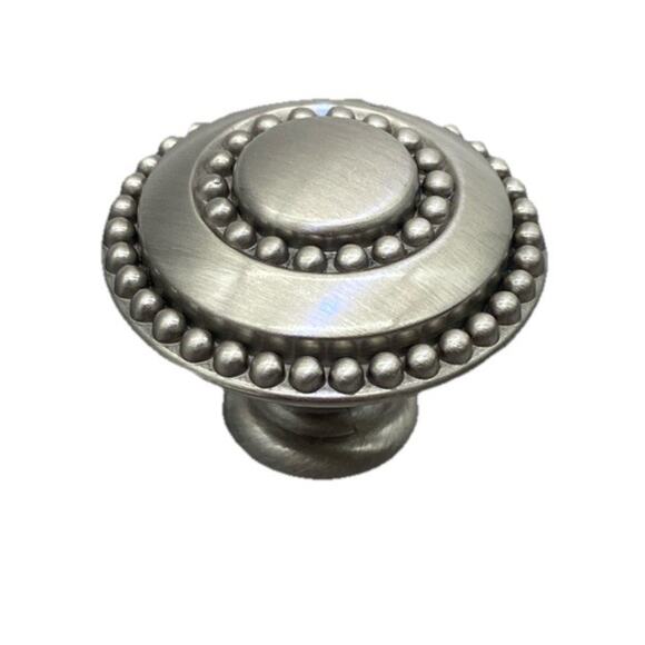 Brainerd 1 3/8" Double Beaded Cabinet Drawer Knob Satin Nickel Lot Of 5 {117} - Picture 1 of 9